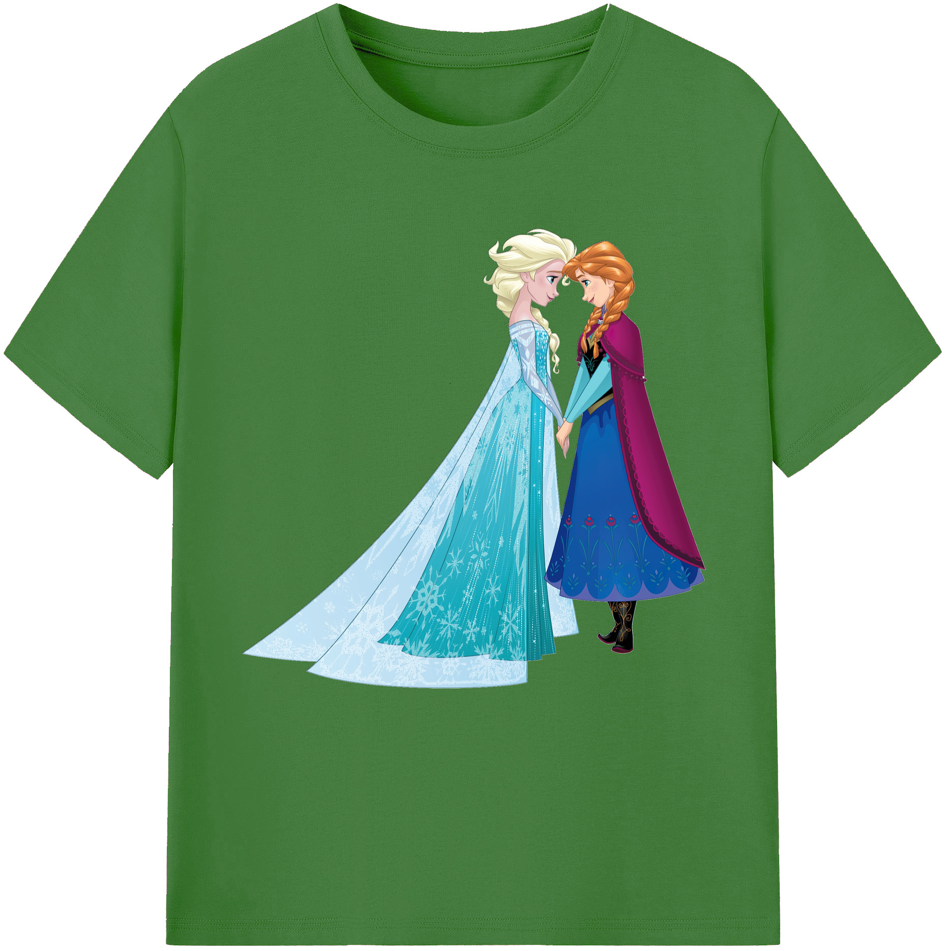 （画像用） アナと雪の女王 アンナ エルサ Frozen Anna Elsa レディースカジュアルプリントTシャツ（綿100％）